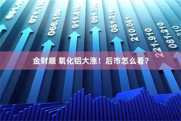 金财顺 氧化铝大涨！后市怎么看？