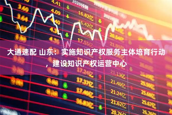 大通速配 山东：实施知识产权服务主体培育行动，建设知识产权运营中心